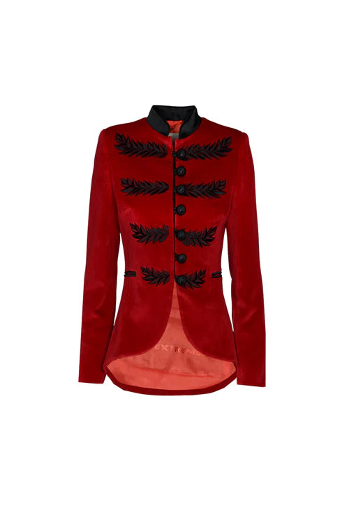 BLAZER BORDADA CARMIN RENATA VELVET