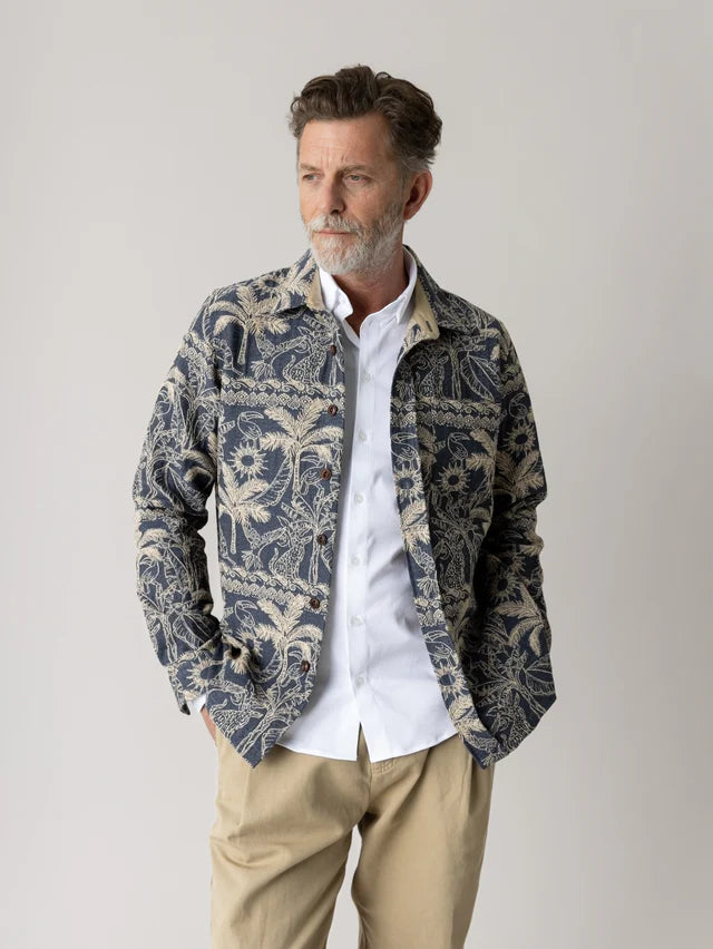 MMGDAVID GARDEN OVERSHIRT. Salute Navy.