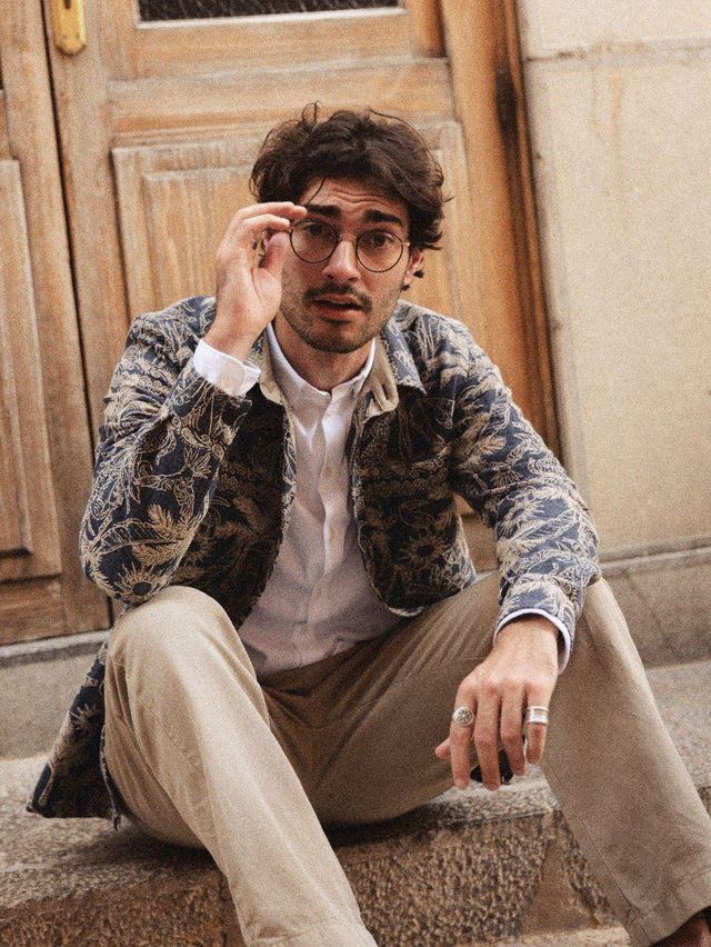 MMGDAVID GARDEN OVERSHIRT. Salute Navy.