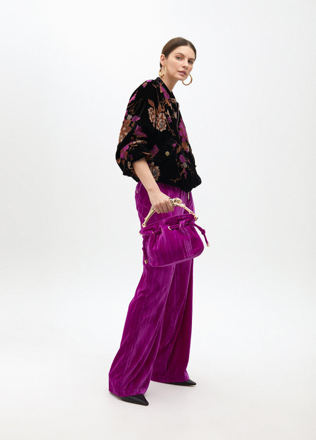 BOMBER DEVORÉ VELVET ESTAMPADO FLORAL