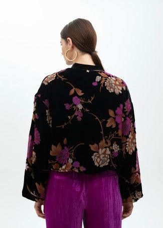 BOMBER DEVORÉ VELVET ESTAMPADO FLORAL