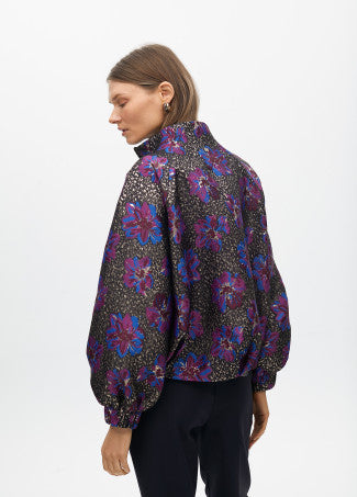 BOMBER JAQUARD FLORAL METALIZADO