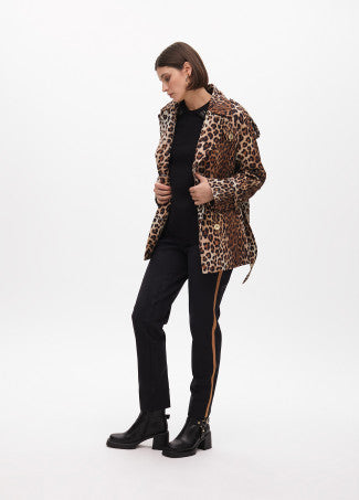 CHAQUETÓN TIPO TRENCH EN ANIMAL PRINT