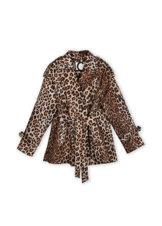 CHAQUETÓN TIPO TRENCH EN ANIMAL PRINT