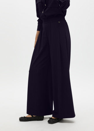 PANTALÓN RAYA DIPLOMÁTICA LAMÉ PINZA. NAVY
