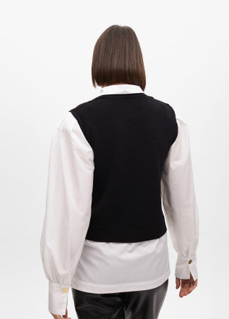 JERSEY COMBINADO MANGA Y CUELLO POPELÍN